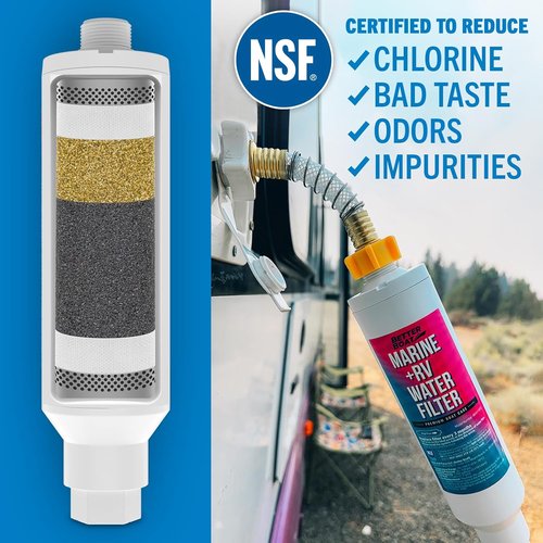 Better Boat Inline RV Water Filter - NSF Certified Marine Grade for Hoses, Campers & Gardens