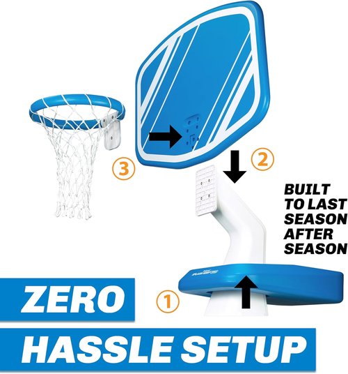 GoSports Splash Hoop | Swimming Pool Basketball Game with 2 Balls & Pump - Fun for All Ages