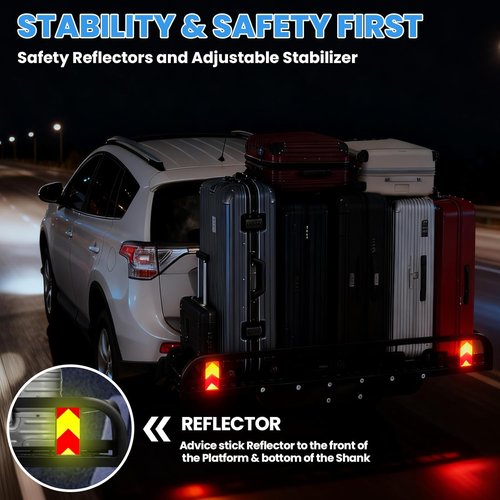 Aluminum Hitch Cargo Carrier by [Brand Name] - 1000LBS Capacity with Ramp | 53” x 29” x 9” for SUVs & Trucks