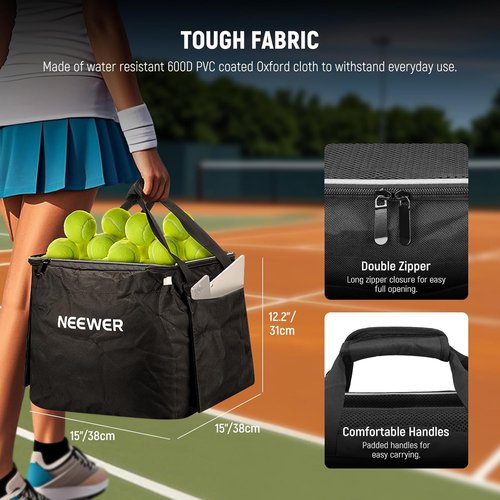 NEEWER Tennis Ball Hopper - Durable Pickleball Retriever Cart for Easy Training & Teaching