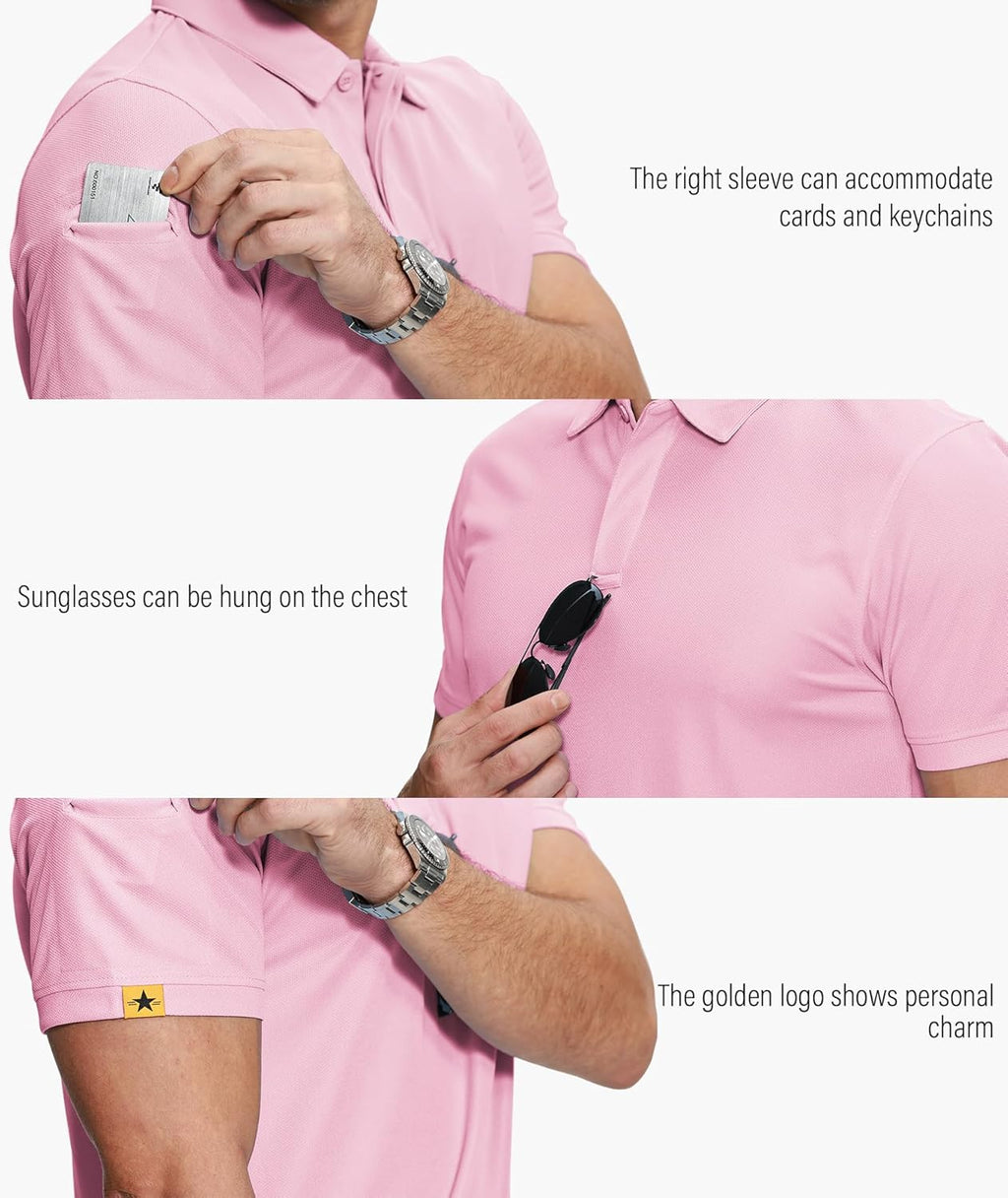 ZITY Men's Polo Shirts - 5 Pack Short Sleeve Moisture-Wicking Sports & Golf Tees | Summer Colors