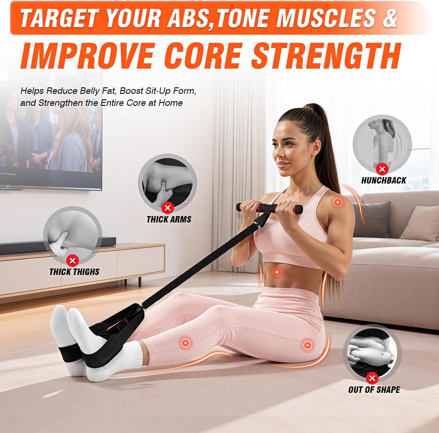 Pedal Resistance Bands by Skiennix - Upgrade Women’s Exercise Bands for Full Body Training | Ideal for Core, ABS, Legs, Glutes, Arms