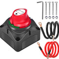 SUNMORN Battery Disconnect Switch - Heavy Duty 12V Master Isolator with 1.64FT Cables for RVs & Boats