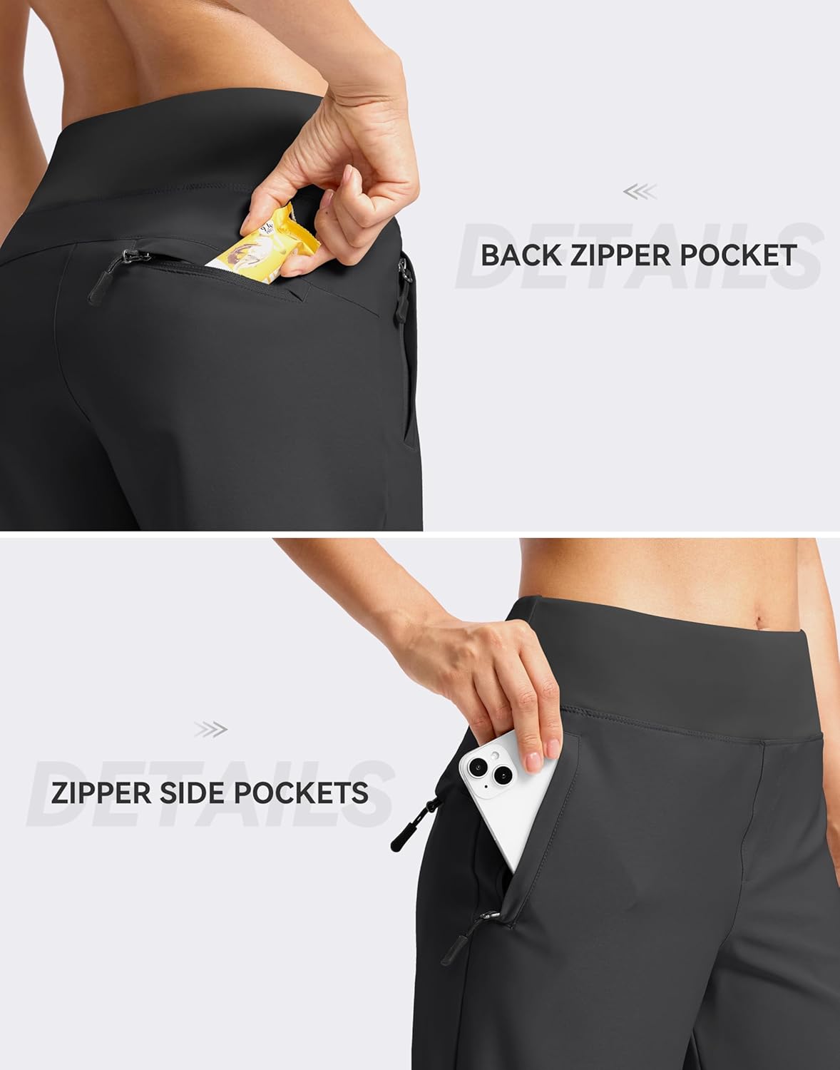 SANTINY Women's Hiking Shorts - Lightweight Quick-Dry Design with 3 Zipper Pockets | 5''/7'' Sizes