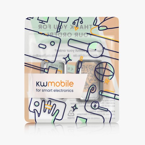 kwmobile Case Compatible with Amazfit Band 7 Case - 2X TPU Silicone Fitness Tracker Cover - Transparent/Rose Gold