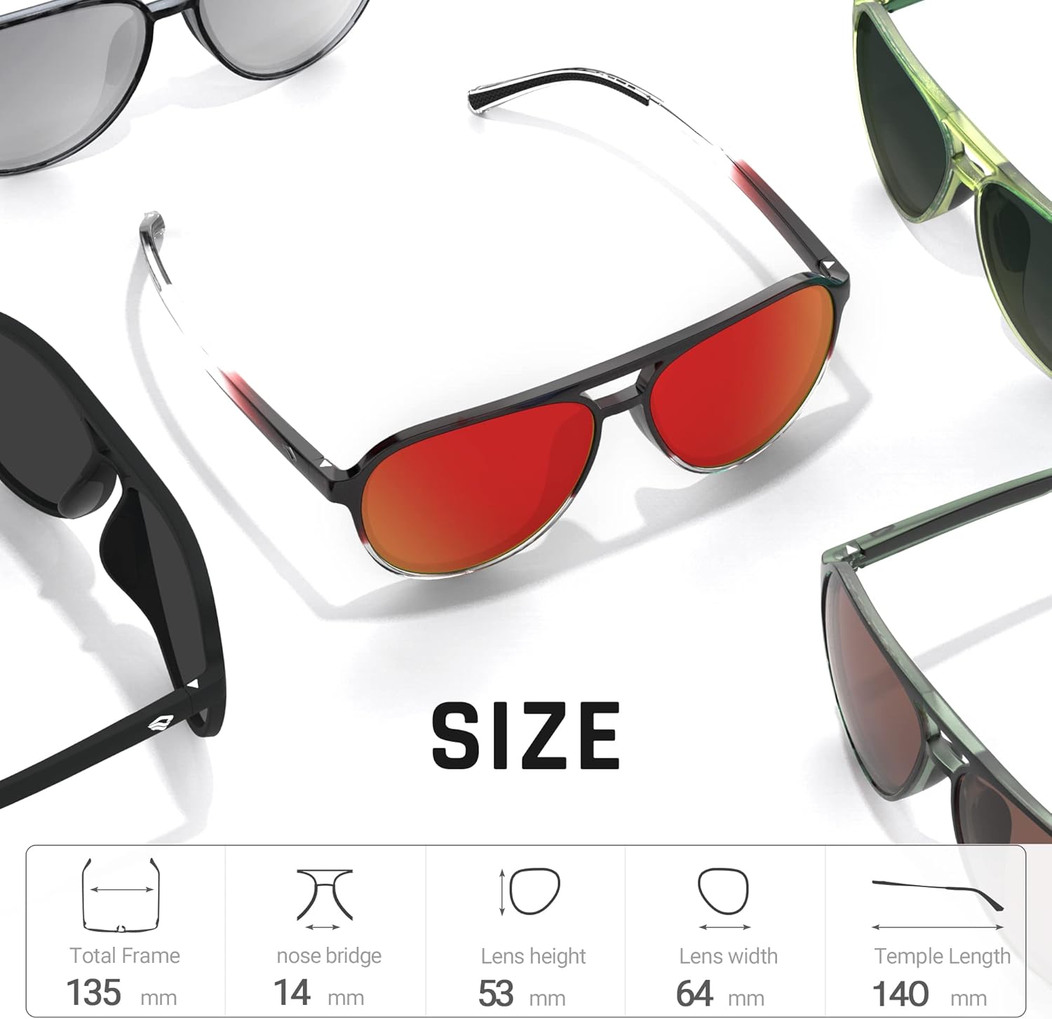 Skiennix Aviator Sunglasses - Polarized Sports Glasses for Men & Women | Ideal for Fishing, Boating, Golf