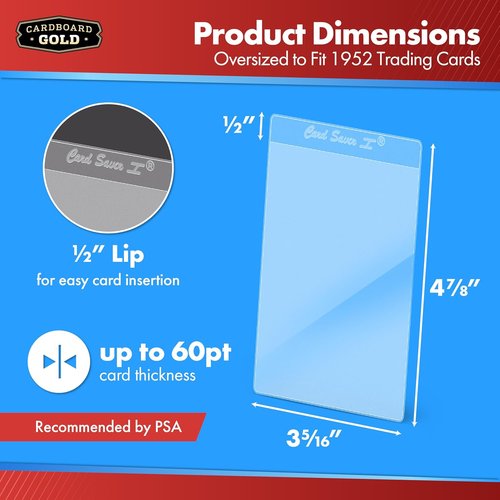 Cardboard Gold Card Saver | 1-2000 Count Semi-Rigid Trading Card Holder - PSA-Approved Protectors for Sports Cards