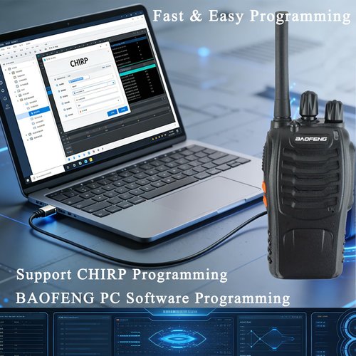 BAOFENG BF-88A Walkie Talkies Handheld FRS Radio License-Free Walkie Talkie for Adults Long Range 16 Channels Two Way Radio with USB C Charger Pack of 6