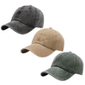 Yooooomi 3 Pack Men Womens Baseball Cap Plain Retro Adjustable Baseball Cap Washed Cotton Dad Hats (US, Alpha, One Size, Black+Khaki+Dark Green)