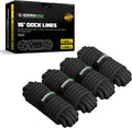 Rhino USA Dock Lines - Heavy Duty 5/8" x 16' Marine Grade Rope for Boats, Kayaks & Pontoons - Black