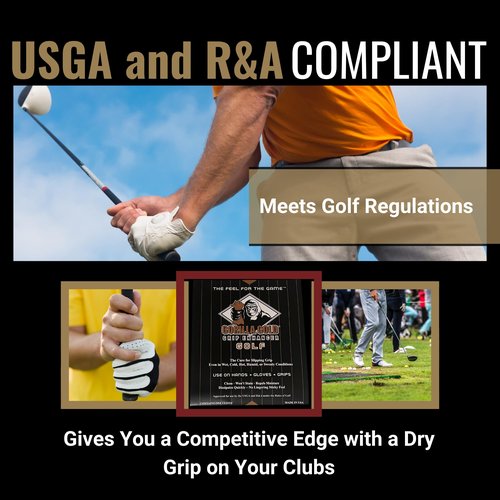 Gorilla Gold Grip Enhancer Tacky Towel - (Pack of 1) - Golf, Tennis, Softball & More - USGA Accepted Tack Cloth Improves Control in Wet Conditions, Repels Moisture & Cleans Grips - Made in USA