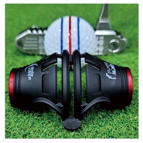 BIRDIE79 360-Degree Golf Ball Marker Alignment Tool Kit with 3-Color Pens and Gift Box (Black, 2 Pack)