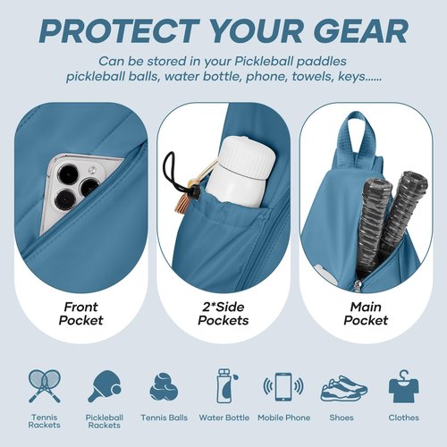 bluterm Pickleball Bag for Women Men, Crossbody Sling Bags Pickleball Paddle Bag Should Chest Bags Backpack