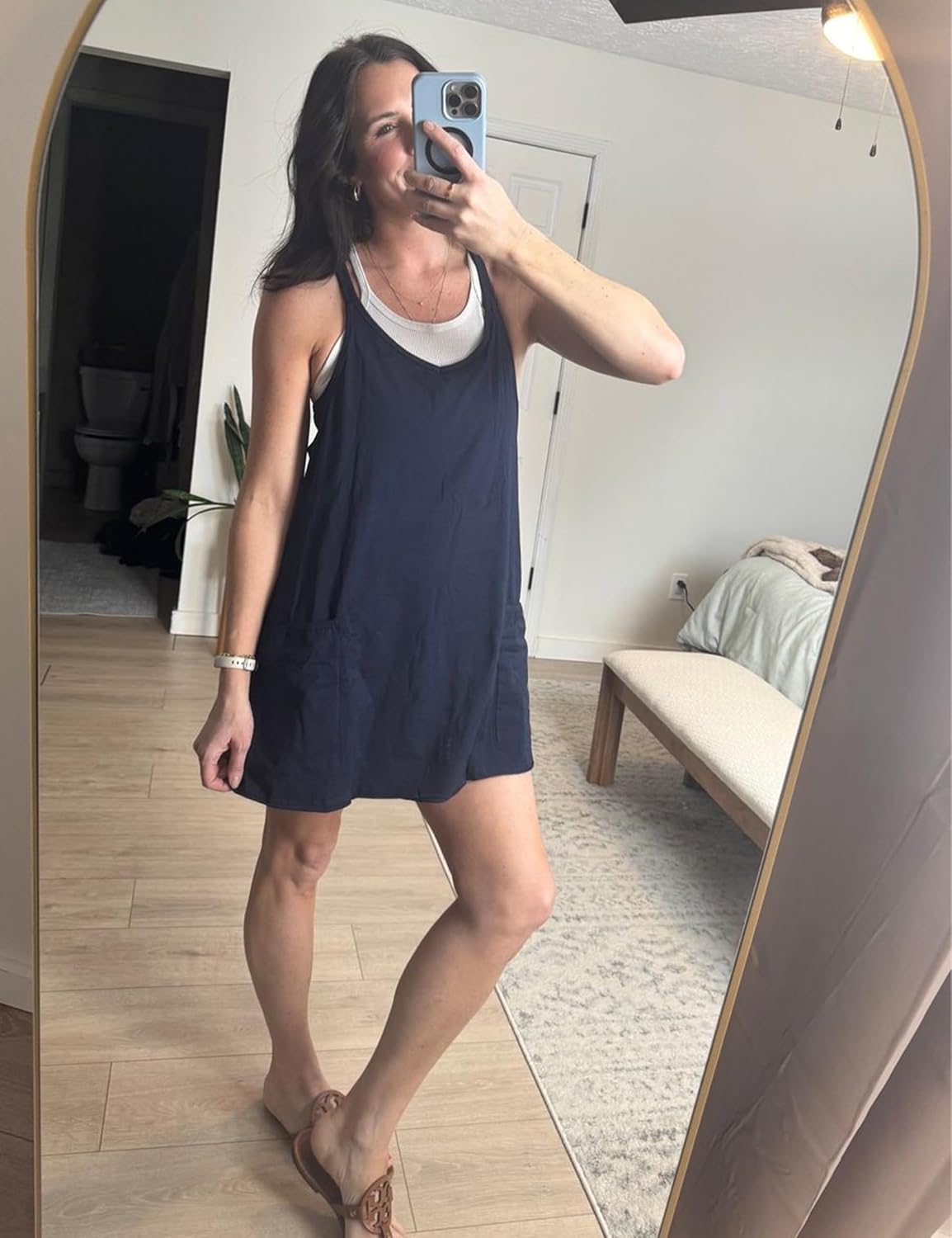 Skiennix Women's Sleeveless Athletic Mini Dress - Built-In Shorts for Comfort & Style