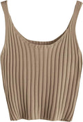 SweatyRocks Ribbed Knit Crop Tank Top - Stylish Spaghetti Strap Camisole in Versatile Colors