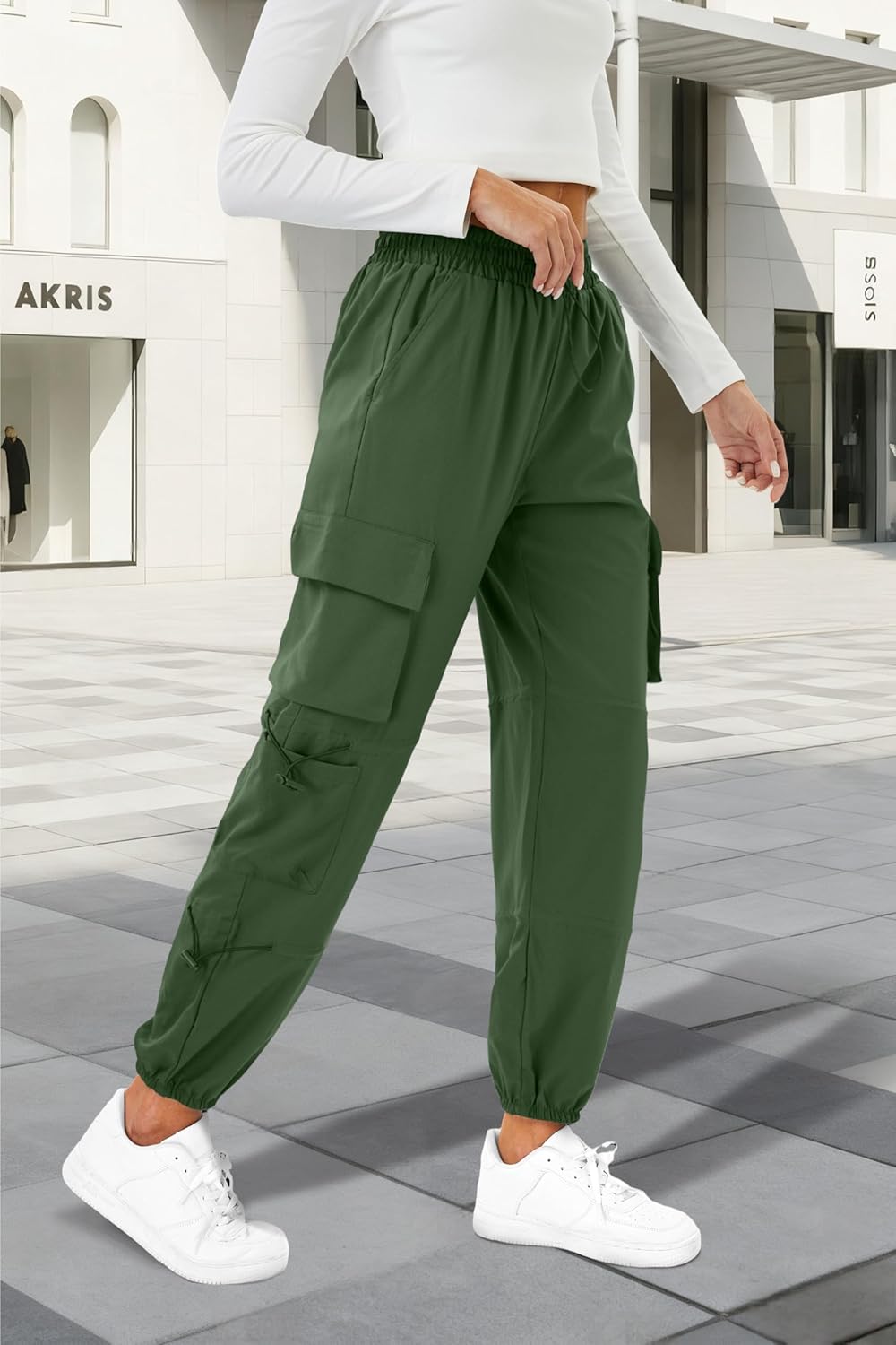 Skiennix Women's Cargo Pants - Lightweight, Quick-Dry, Water-Resistant Hiking Joggers with Pockets