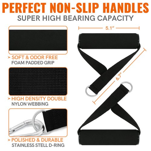 Aihoye Resistance Band Set: 105LB (5-35LB) Workout Bands with Handles & Accessories - Eco Friendly Latex - For Exercise, Yoga, Pilates & More