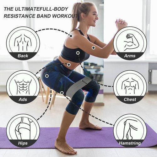 Resistance Bands for Working Out, 3 Levels Booty Bands Set, Exercise Bands for Women Legs and Butt, Yoga Starter Set