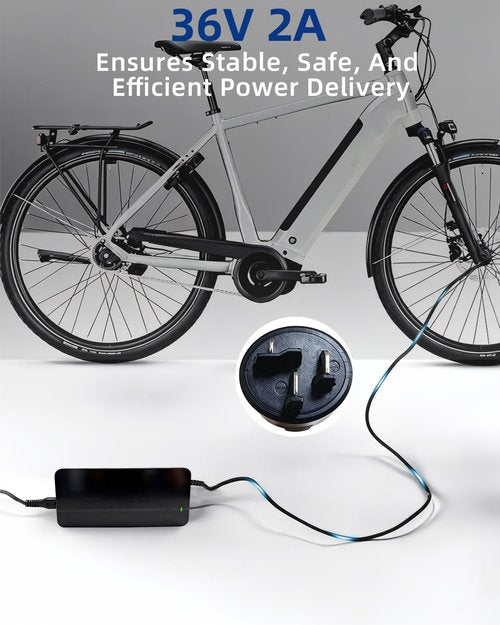 42V 2A Fast Battery Smart Charger for Bosch Electric Ebike 36V Lithium Battery, Compatible with Bosch Electric Bike Performance Line, Active Line & CX Models, Compact Design, SGS Certified