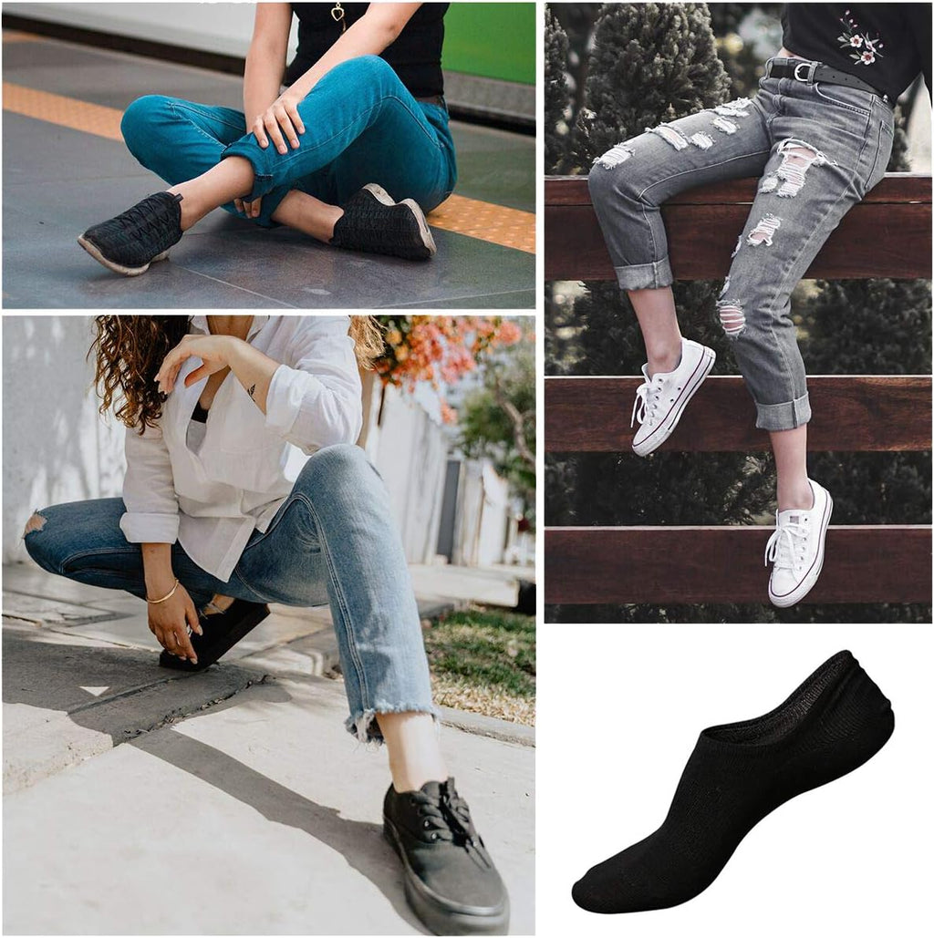 Skiennix No Show Socks for Women - Low Ankle Athletic Footies with Anti-Slip Design | 6/8 Pairs