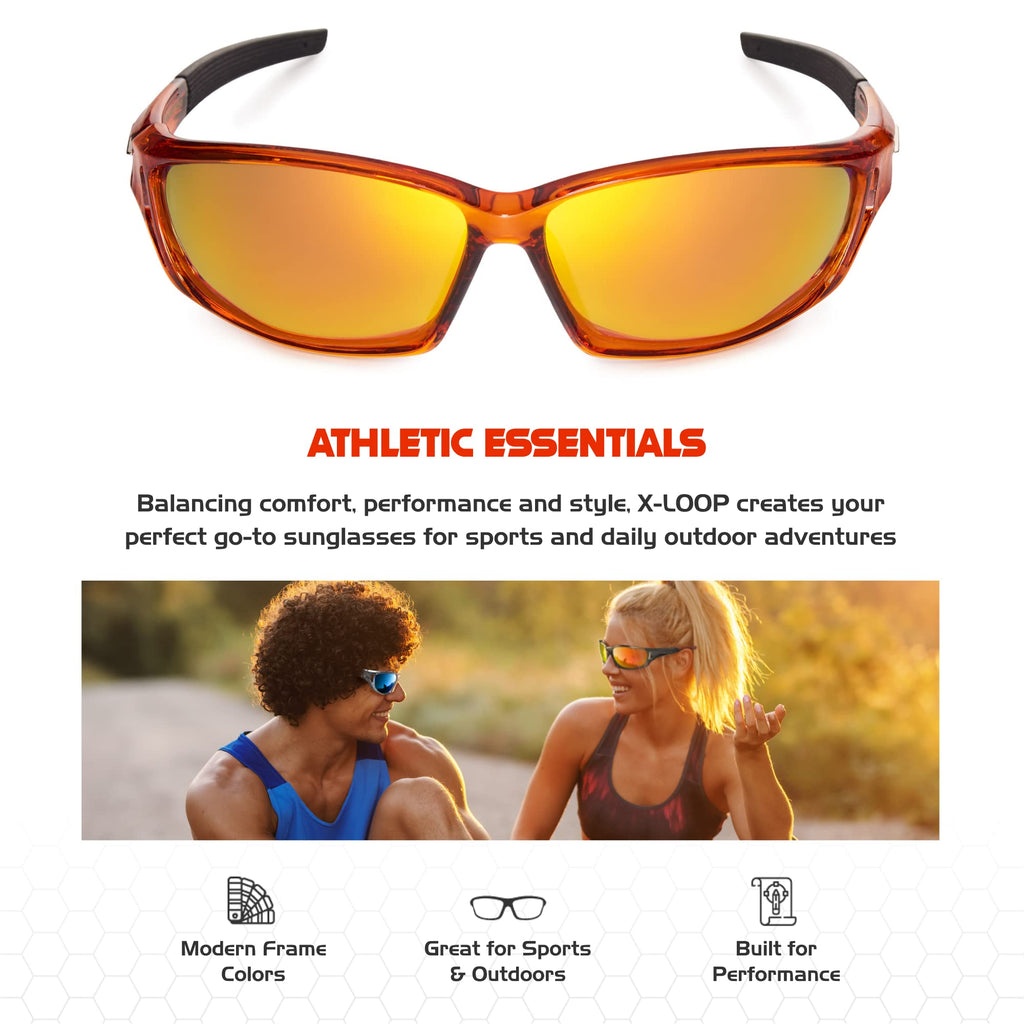 X LOOP Polarized Sports Sunglasses for Men - Wrap Around UV400 Baseball Running Cycling Driving Fishing Golf Glasses