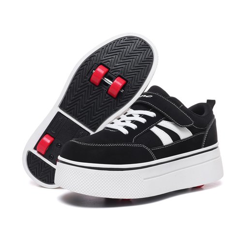 Joyfultime Roller Skate Shoes for Kids Boys and Girls Stylish Children's Sneakers with Wheels Suitable as a Gift for Beginners Black White