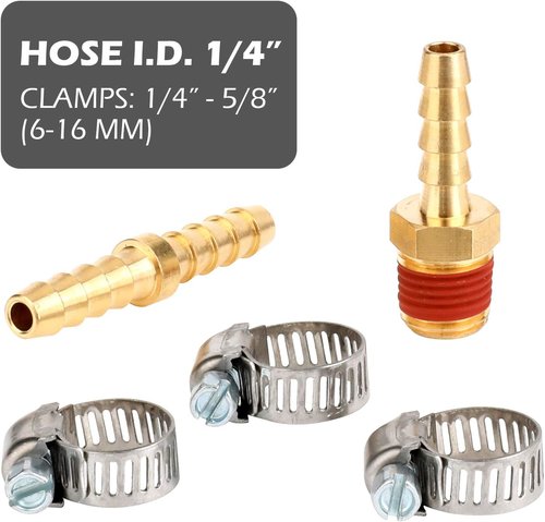 Hromee Air Hose Fittings - 1/4 Inch NPT Brass Quick Connect Coupler & Plug | 20-Piece Compressor Accessory Kit