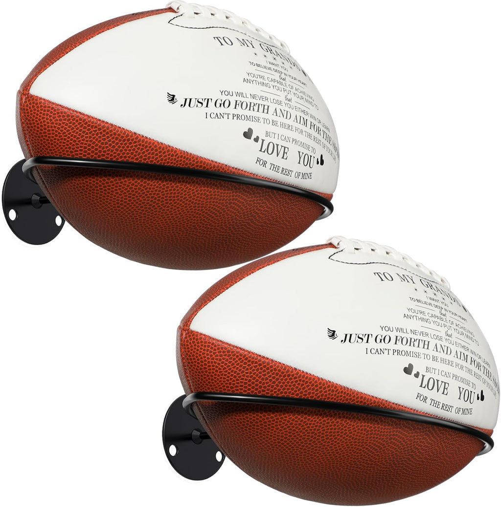 Threan Football Wall Mount Holder - Stylish Sports Ball Storage Rack for Soccer, Basketball & Rugby