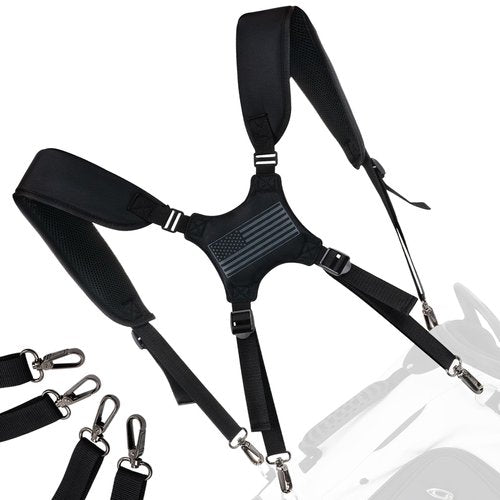 LZFAN Golf Bag Straps,Universal Replacement Double Shoulder Shoulder Straps,PU Leather Golf Bag Carry Strap (Double Shoulder Straps(Sailcloth))