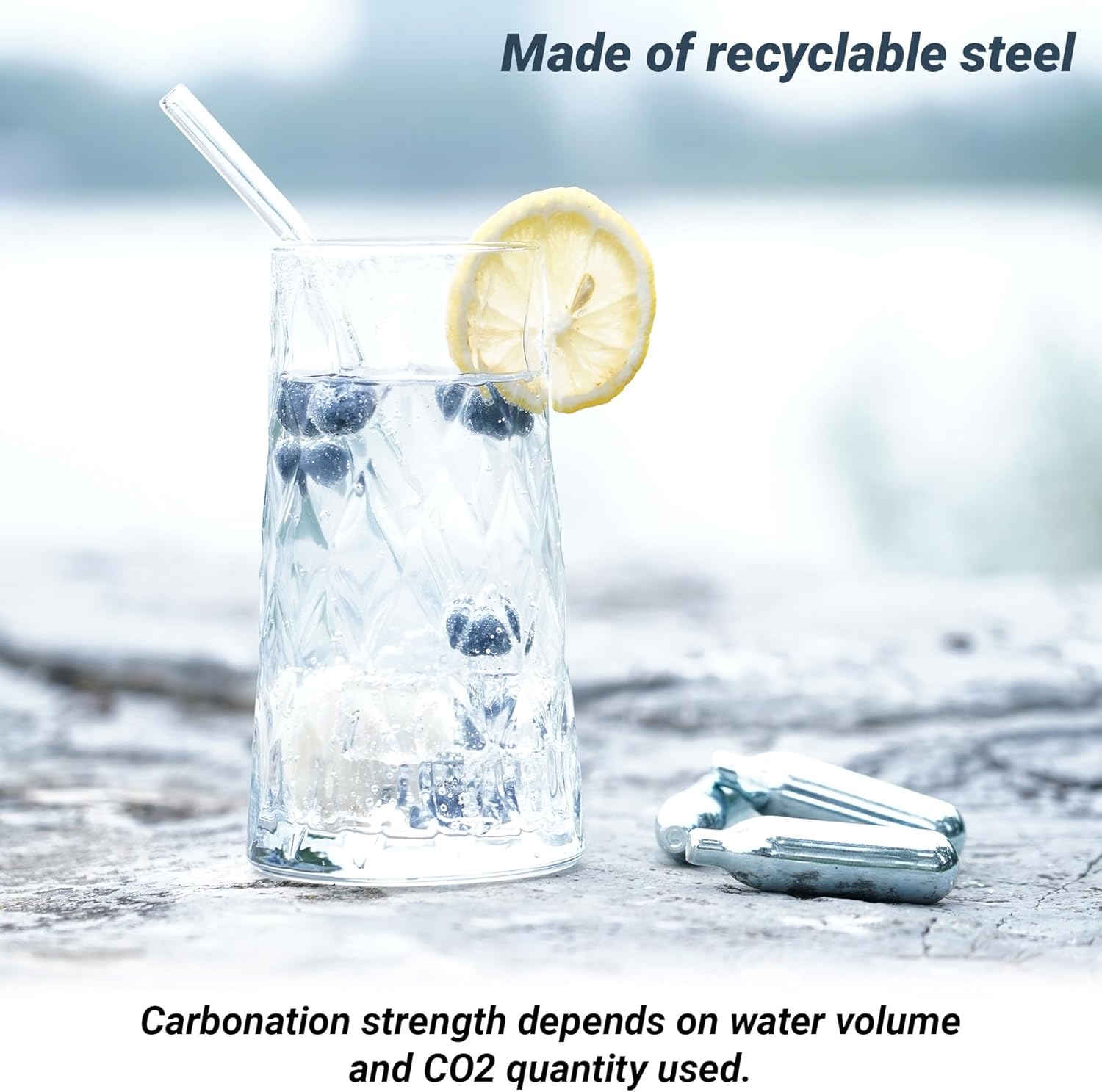 Skiennix 8g CO2 Cartridges - 50-Pack Soda Chargers for Sparkling Water Makers | Seltzer & Soda Use