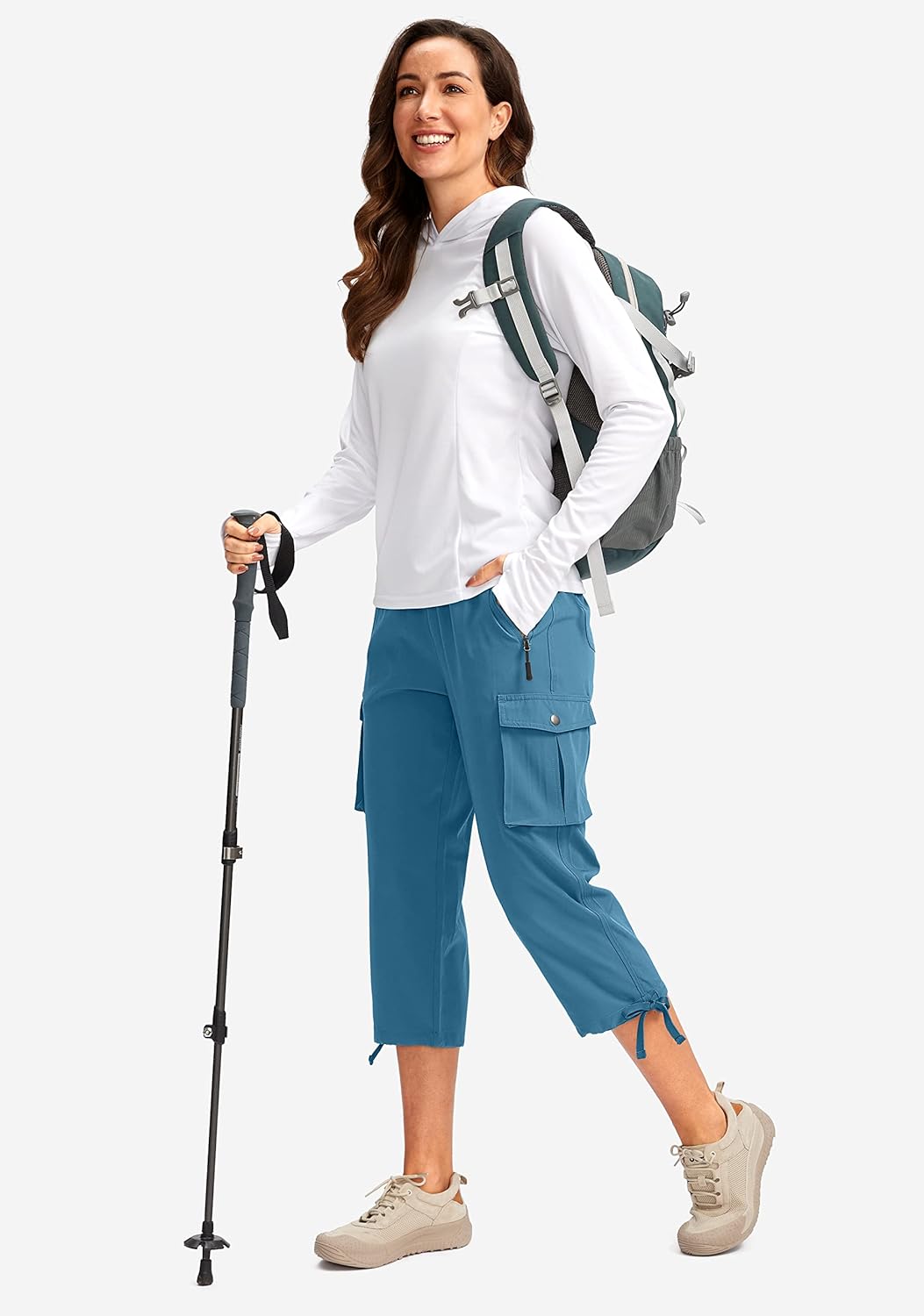 Soothfeel Women's Cargo Capris - Lightweight Quick-Dry Travel Pants with 6 Pockets | Summer Hiking Essentials