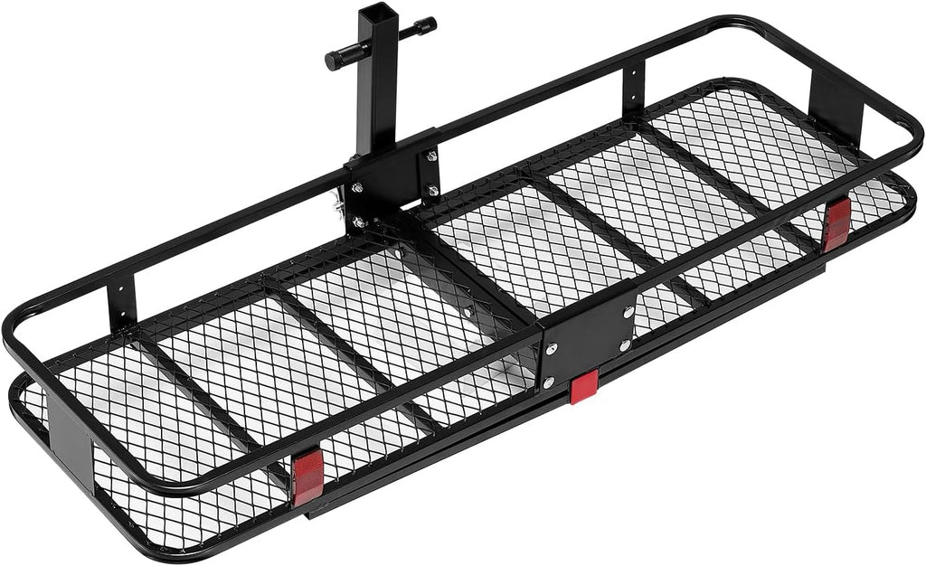 VEVOR Hitch Cargo Carrier - 500 lbs Capacity with Waterproof Cargo Bag & Net | 60"x20"x6" for SUVs