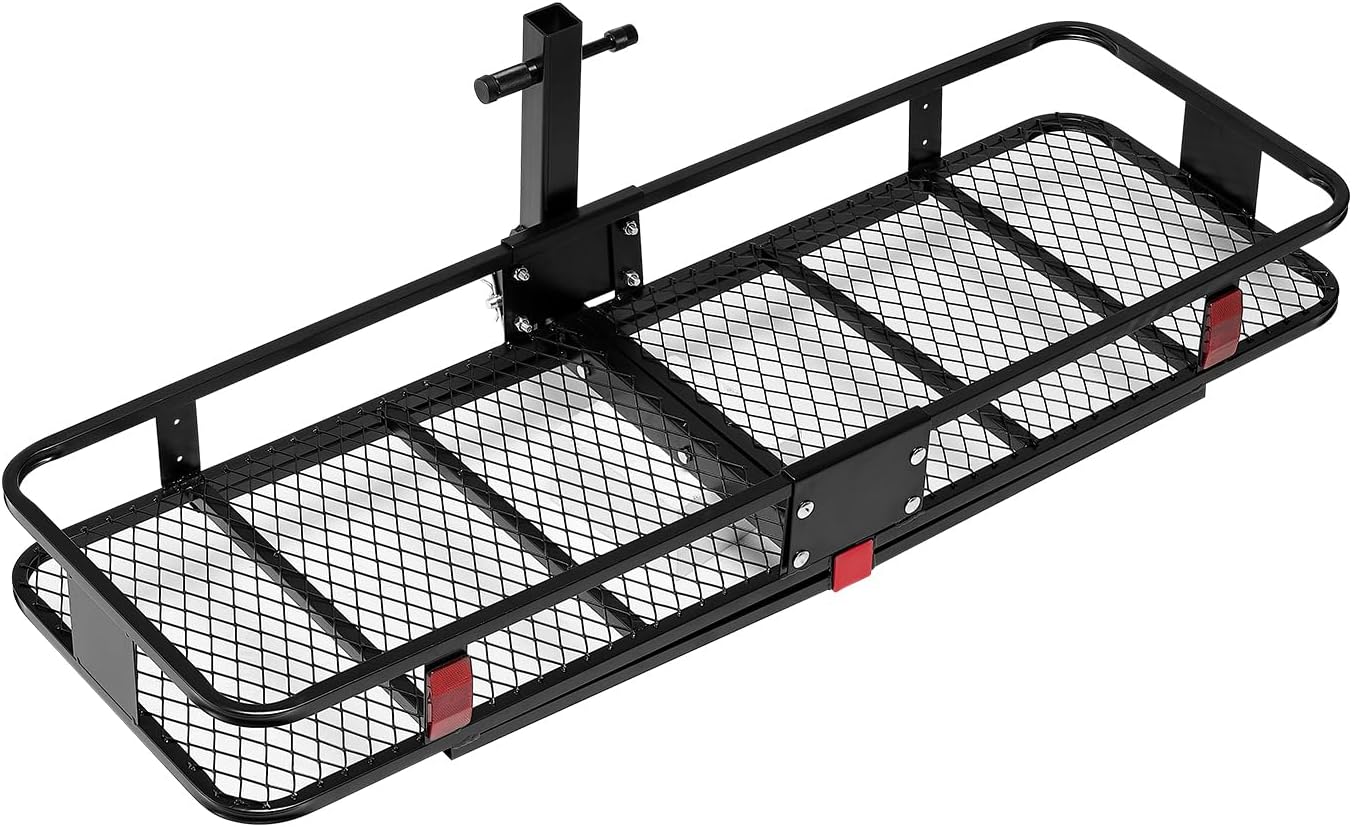 VEVOR Hitch Cargo Carrier - 500 lbs Capacity with Waterproof Cargo Bag & Net | 60"x20"x6" for SUVs