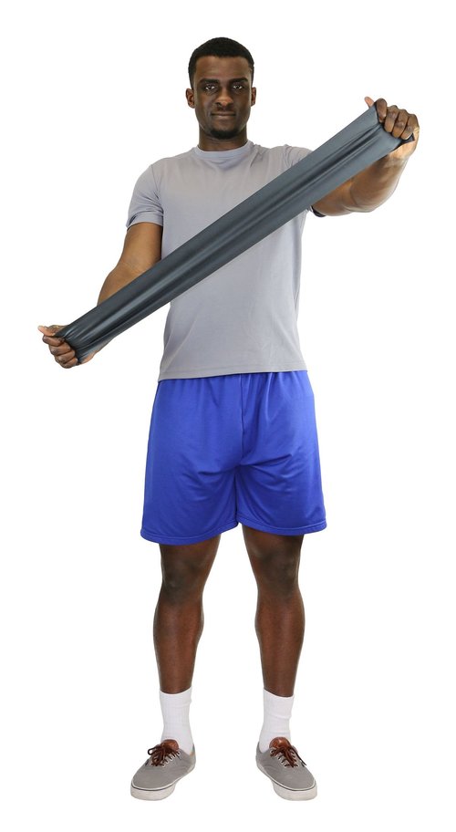 CanDo Low Powder Exercise Band, 50 yard roll, Black: X-Heavy