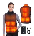 Soleilwear Heated Vest Women, 9 Heating Zones with 12000mAh Battery Pack, Rechargeable Heating Vest with 3 Temperature Settings for Indoor Outdoor Motorcycle Hunting Camping Cycling Work