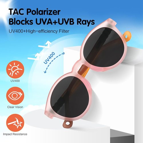 EYEBUDDY Kids Toddler Sunglasses - Polarized UV Protection for Ages 2-8 | Stylish & Safe for Boys & Girls