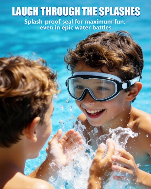 Aegend Swim Goggles for Kids | 2-Pack Wide Frame Anti-Fog & UV Protection for Ages 3-14