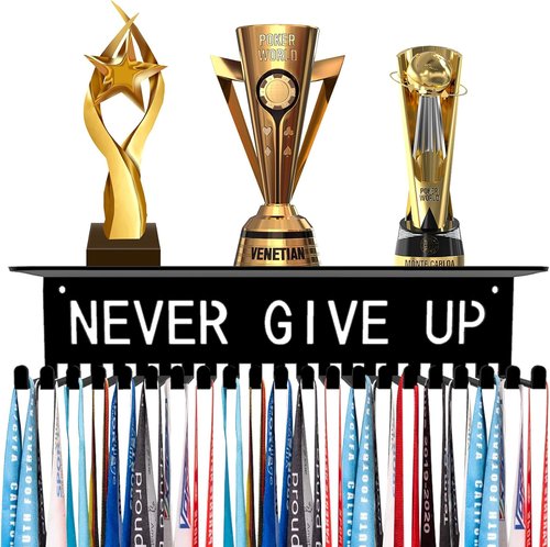 Dafftos Medal Hanger - Metal Trophy Rack Organizer for Ribbons & Awards | Easy to Install