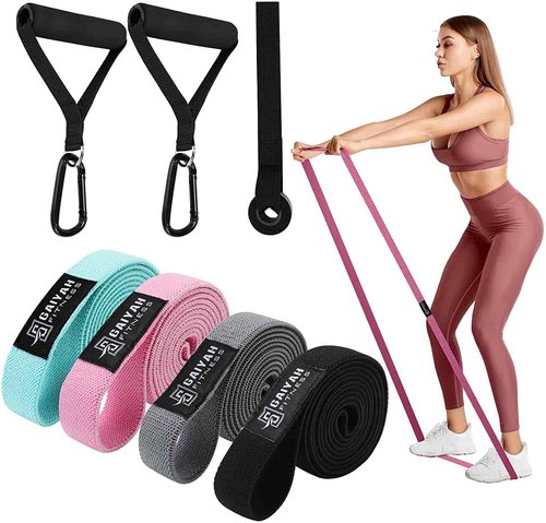 GAIYAH FITNESS Long Bands for Working Out-Long Resistance Women Workout Out Loop Large Body Out, MintPinkDark GrayBlack