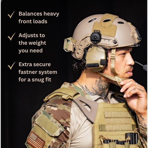 DLP Tactical NVG Counterweight Kit Compatible with OPS-Core/Crye/MICH/Team Wendy Helmets (Tan)