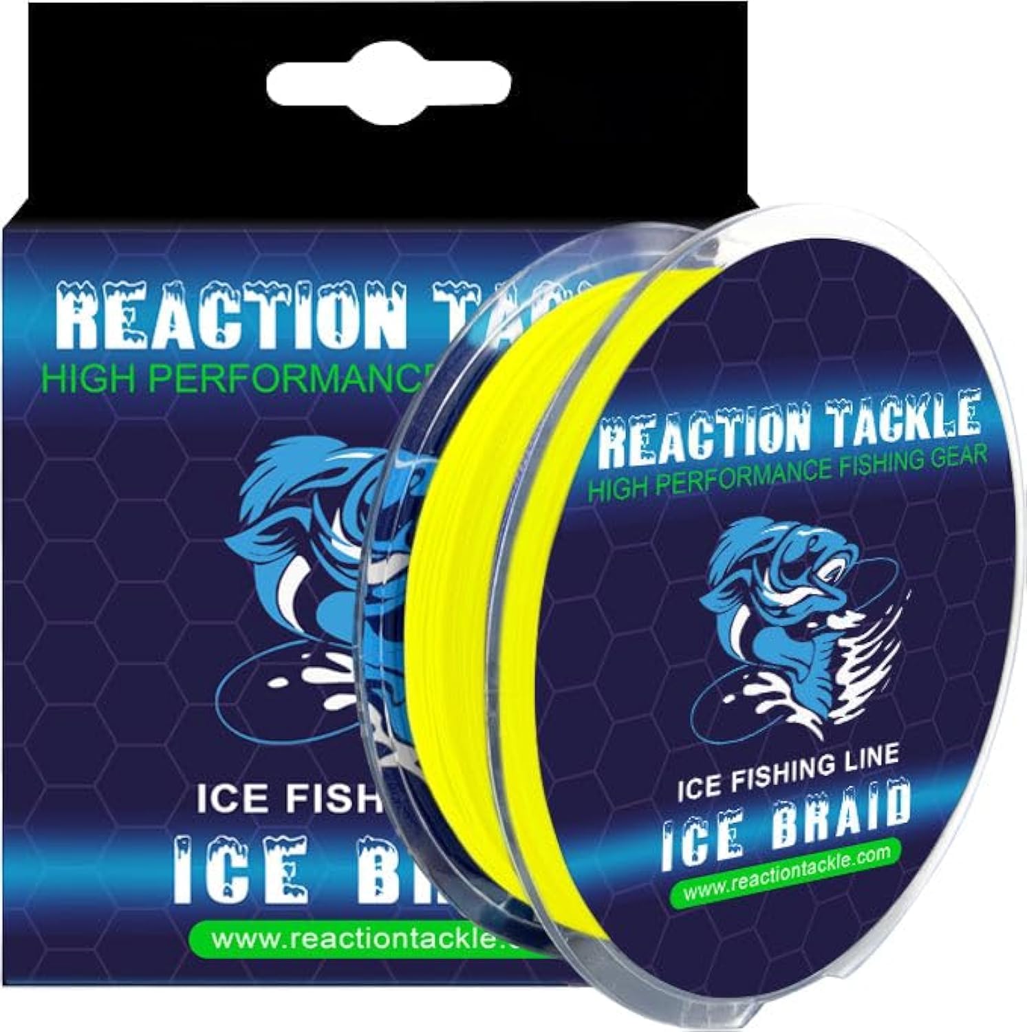 Reaction Tackle Braided Ice Fishing Line - 8 Strands, Zero Memory, 150 Yards of Super Strong Power