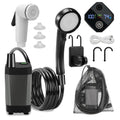 NOVCAPAR Portable Camping Shower, 6000mAh Rechargeable Camping Shower Pump with LCD Display Rechargeable Camping Shower, IPX8 Waterproof High Pressure Electric Outdoor Shower for Hiking, Travel