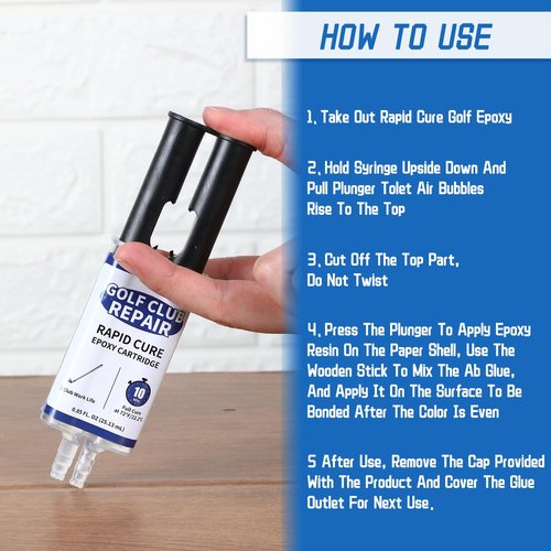 Swiffen 4 Packs Rapid Cure Golf Epoxy Set 10 Min Golf Club Repair Shaft Epoxy for Shafts Heads Drivers Putters Irons