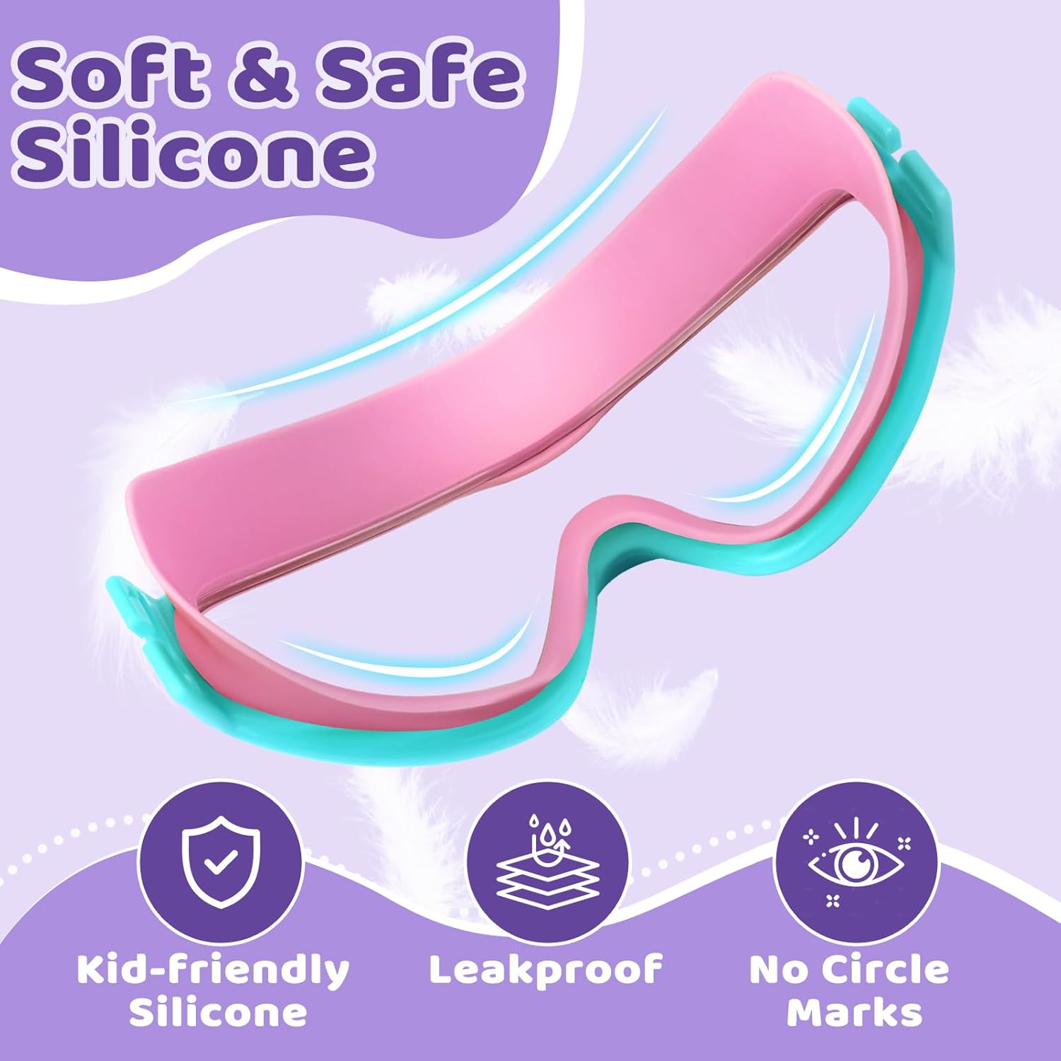 Vvinca Kids Swim Goggles - Anti-Fog, UV Protection, No Leak Design | 2 Pack with Comfort Strap for Ages 3-14