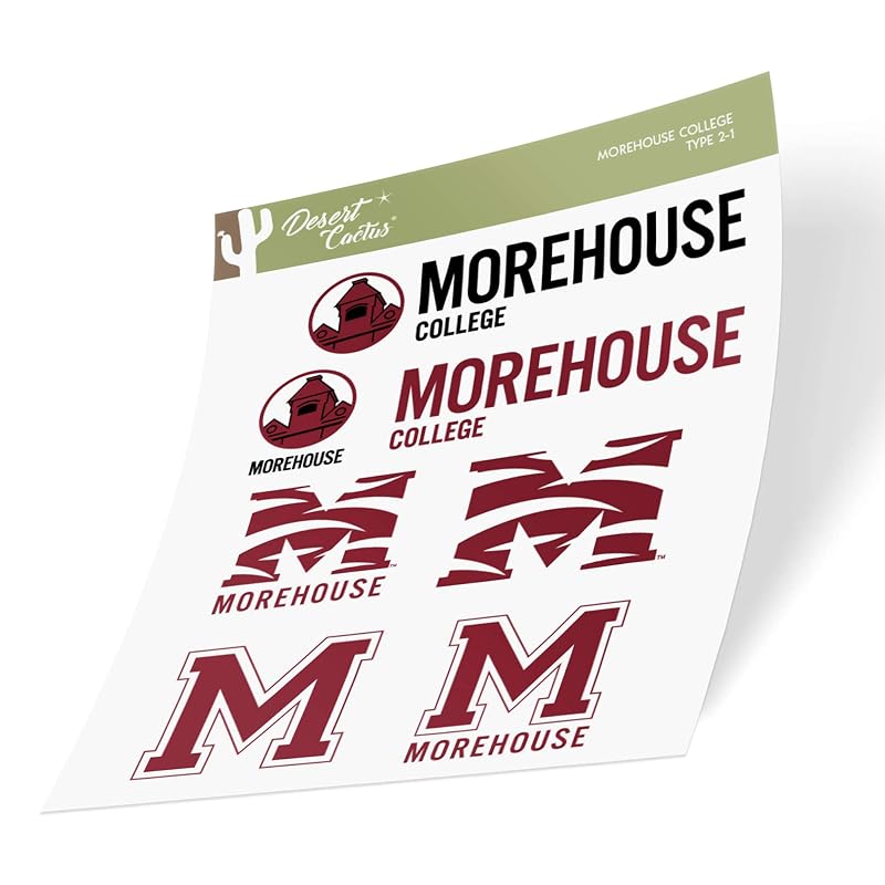 Morehouse Maroon Tigers Desert Cactus Sticker Sheet 8.5 x 11 - Official Licensed