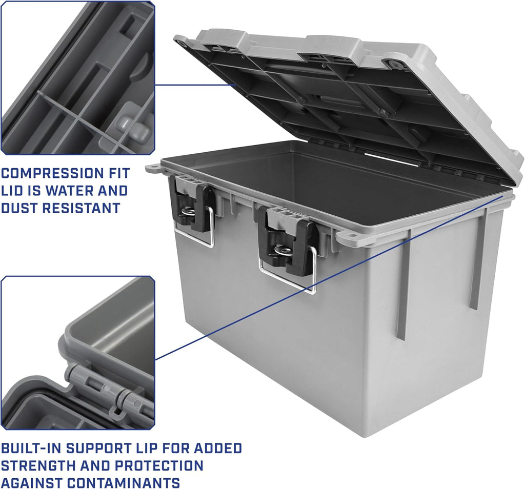 Sheffield XL Storage Bins - Lockable, Water-Resistant Containers with Lids | 2-Pack, Made in USA