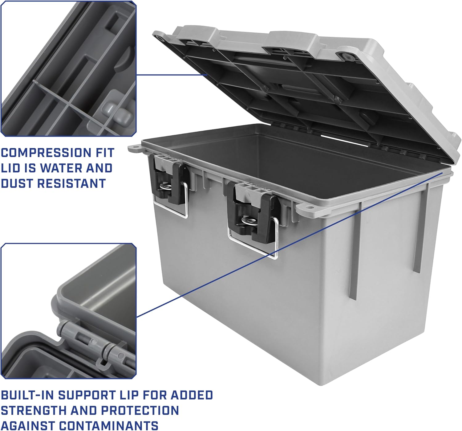 Sheffield XL Storage Bins - Lockable, Water-Resistant Containers with Lids | 2-Pack, Made in USA