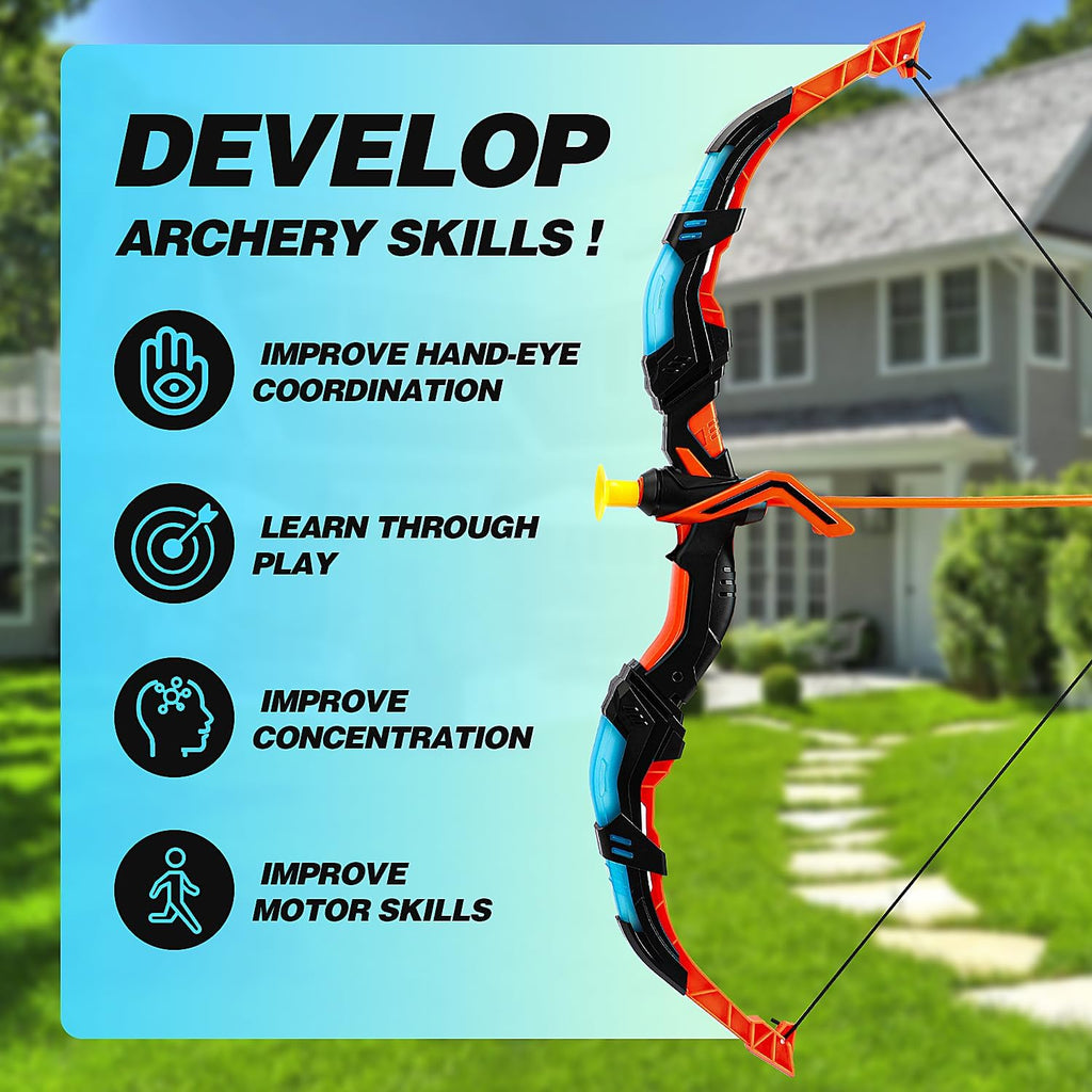 TOY Life Bow and Arrow Set - Light Up Archery Toys for Kids Ages 4-12 | Includes Targets & Perfect Gift