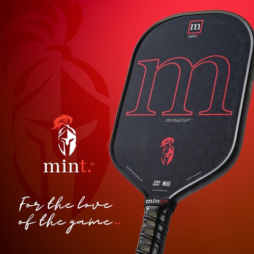 Mint Sport Monsieur Pickleball Paddle – T700 Carbon Fiber Pickleball Paddle with 16mm Polypropylene Core, Textured Spin Surface, TPE Edge Guard, USAPA Approved for Competitive Play