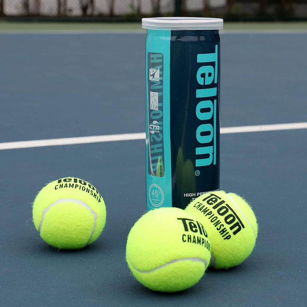 Teloon Championship Tennis Balls - Extra Duty Felt for Enhanced Performance | Pressurized, Regular Size